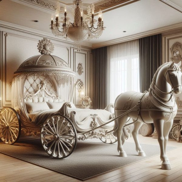 Features of a Fairy Tale Carriage Shaped Bed