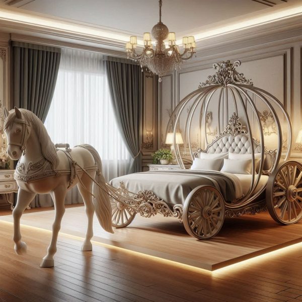 Features of a Fairy Tale Carriage Shaped Bed