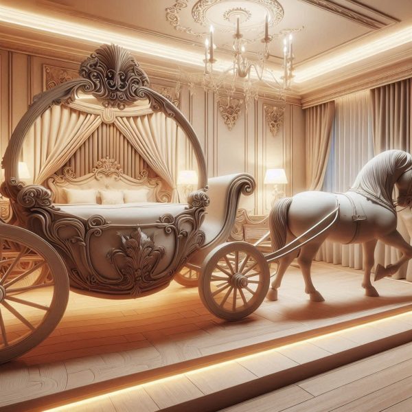 Features of a Fairy Tale Carriage Shaped Bed